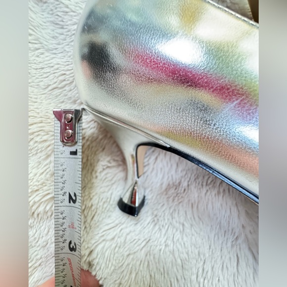 Nine West Womens Andes Silver Faux Leather Kitten Heel Pumps Shoes size 7 - Picture 7 of 8